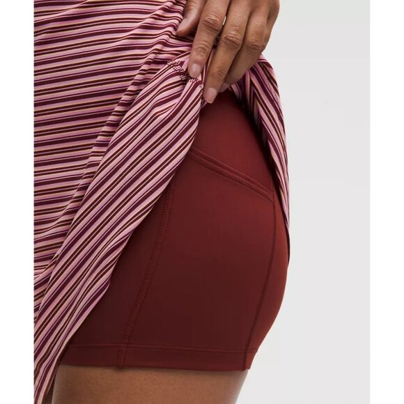 Lululemon Align Apron Dress Jacquard Stripe Pink Frosting Rock Melon Size 14 - Picture 2 of 3